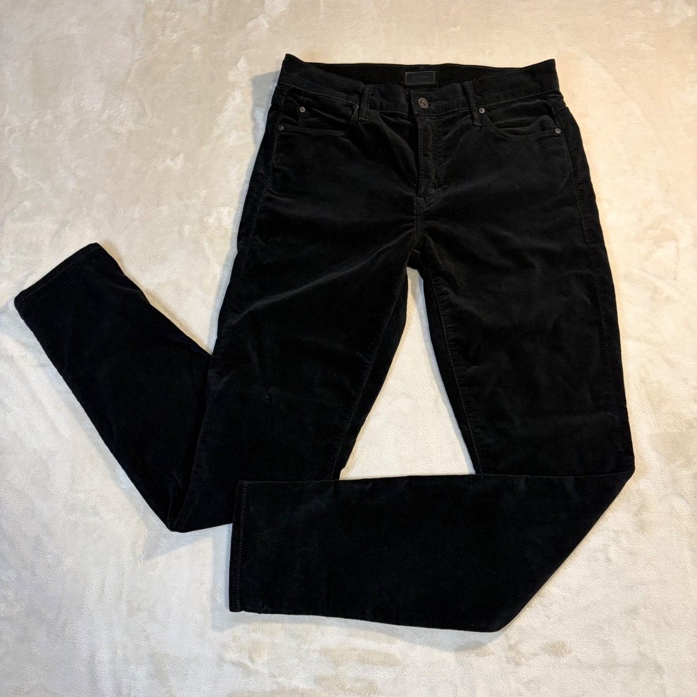 Mother The Charmer Skinny Corduroy Pants Black Size 28 1101-125